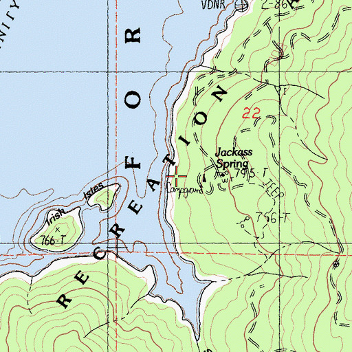 Topographic Map of Jackass Spring, CA