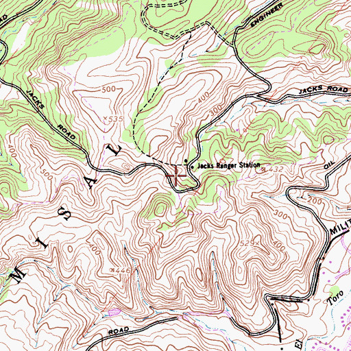 Topographic Map of Jacks Ranger Station, CA