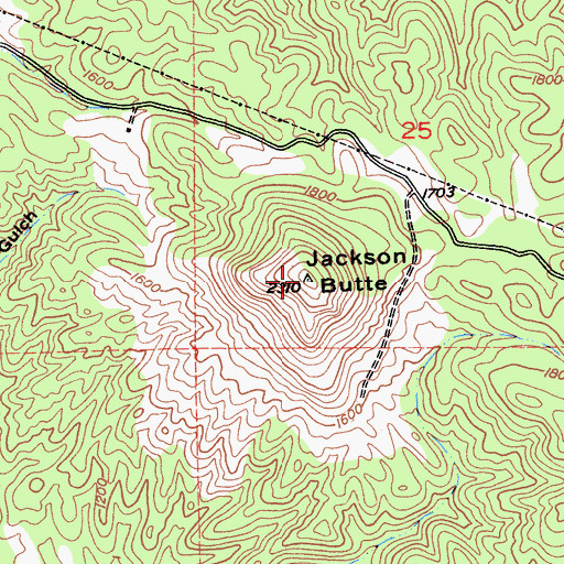 Topographic Map of Jackson Butte, CA