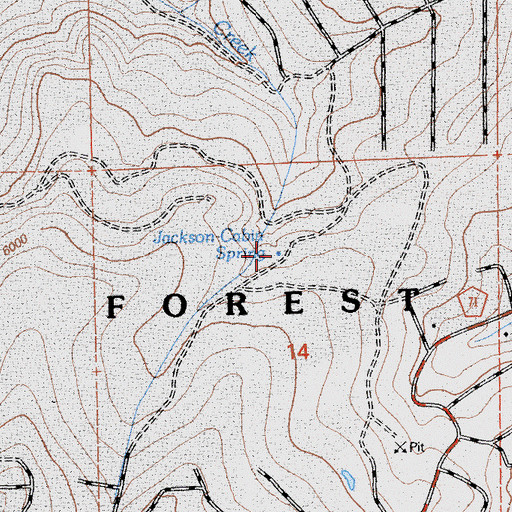 Topographic Map of Jackson Cabin Spring, CA