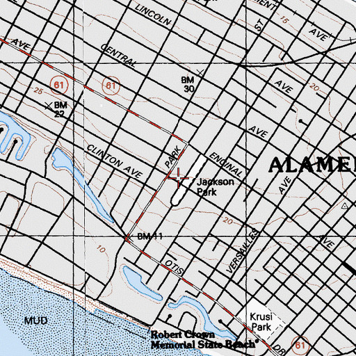 Topographic Map of Jackson Park, CA
