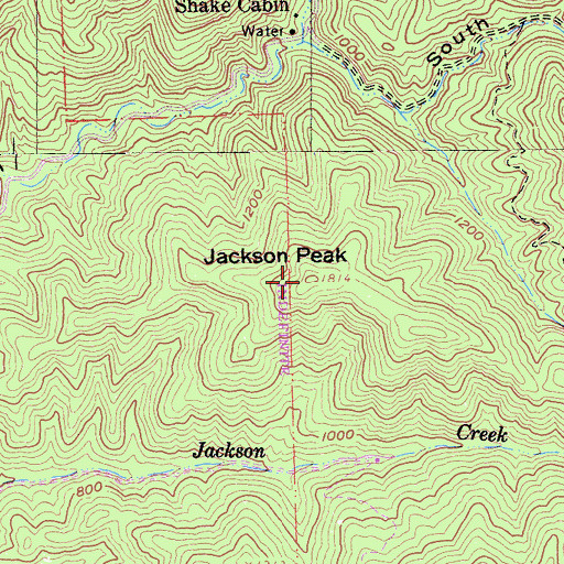 Topographic Map of Jackson Peak, CA