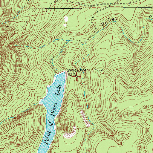 Topographic Map of Point of Pines Dam, AZ