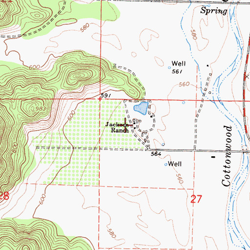 Topographic Map of Jackson Ranch, CA