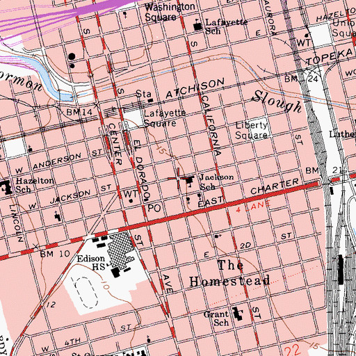 Topographic Map of Jackson School, CA