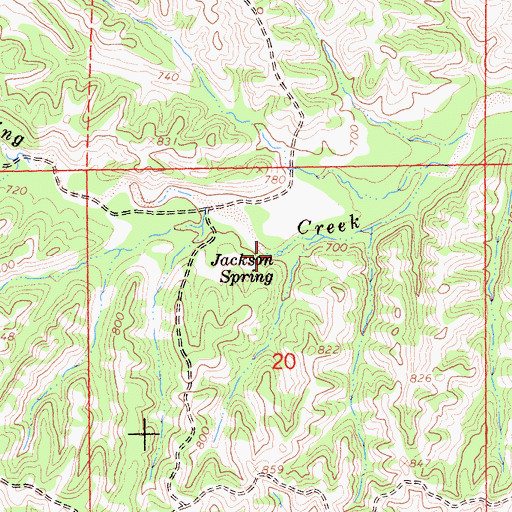 Topographic Map of Jackson Spring, CA