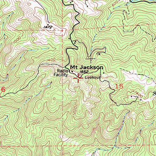 Topographic Map of Mount Jackson, CA