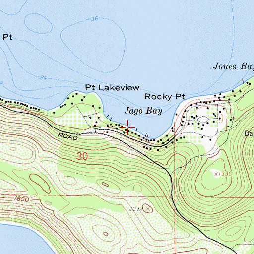 Topographic Map of Jago Bay, CA
