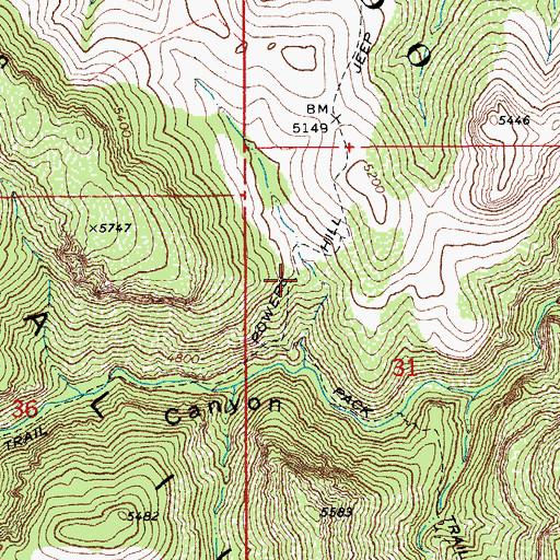 Topographic Map of Powers Hill, AZ