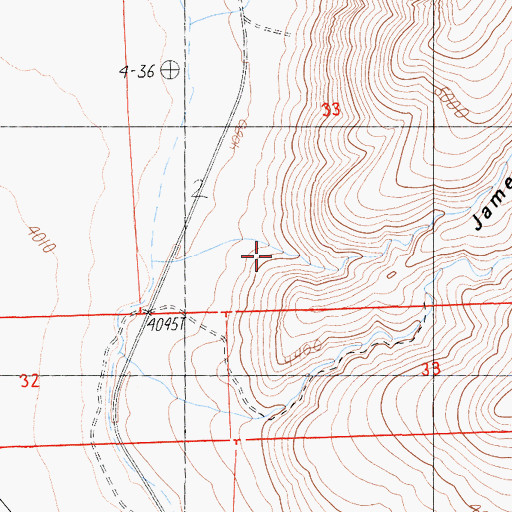Topographic Map of James Canyon, CA