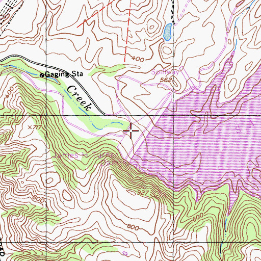 Topographic Map of James H Turner Dam, CA