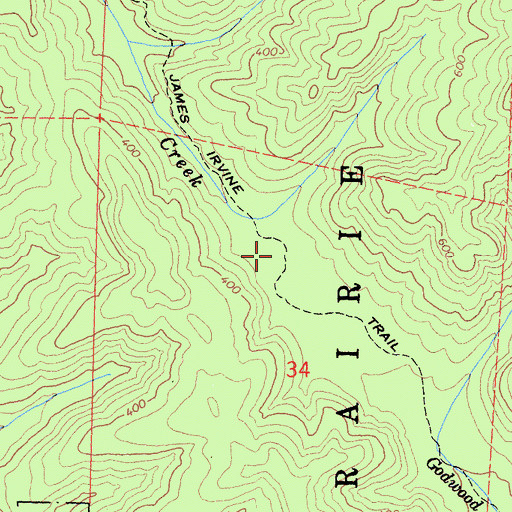 Topographic Map of James Irvine Trail, CA