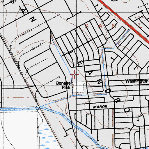 Topographic Map of James Madison Elementary School, CA