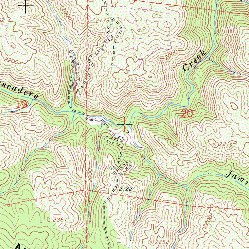 Topographic Map of Jamieson Creek, CA