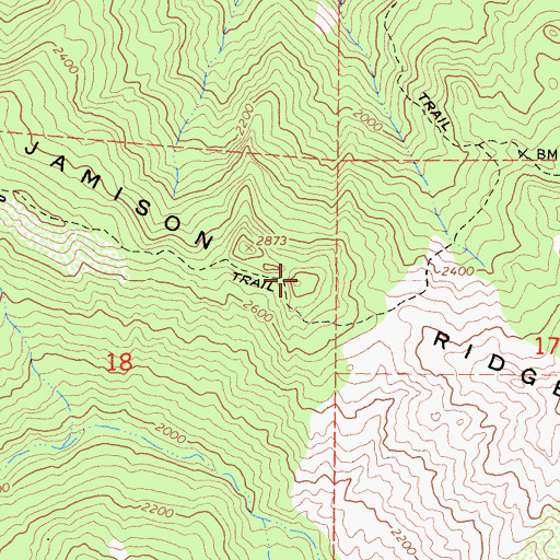 Topographic Map of Jamison Ridge, CA