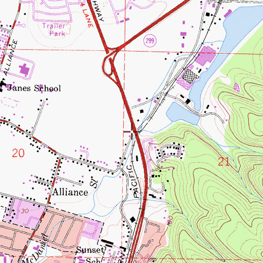 Topographic Map of Janes Creek, CA