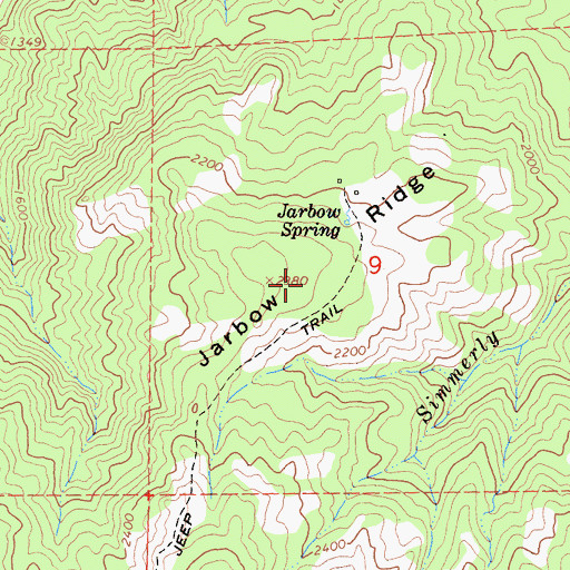 Topographic Map of Jarbow Ridge, CA