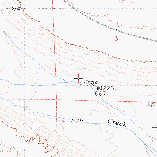 Topographic Map of Jean Lemoigne Grave, CA