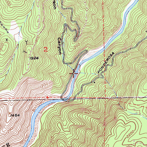 Topographic Map of Jefferson Canyon, CA