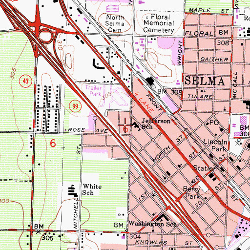 Topographic Map of Heartland High School, CA