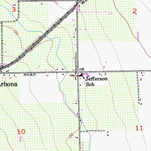 Topographic Map of Jefferson Elementary School, CA