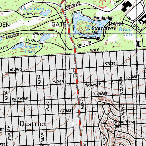Topographic Map of Jefferson Elementary School, CA