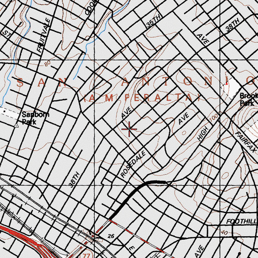 Topographic Map of Jefferson Elementary School, CA