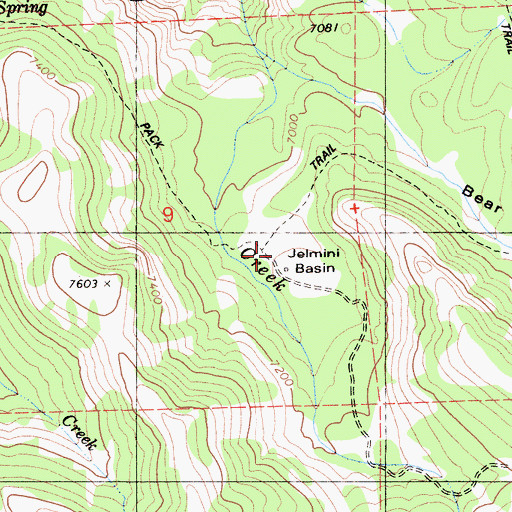 Topographic Map of Jelmini Basin, CA