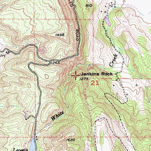Topographic Map of Jenkins Rock, CA