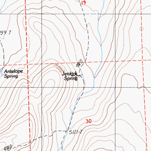 Topographic Map of Jenkins Spring, CA