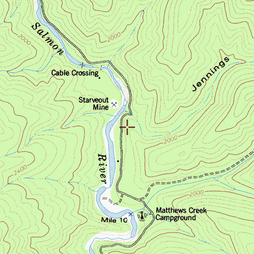 Topographic Map of Jennings Gulch, CA