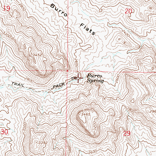 Topographic Map of Burro Spring, AZ