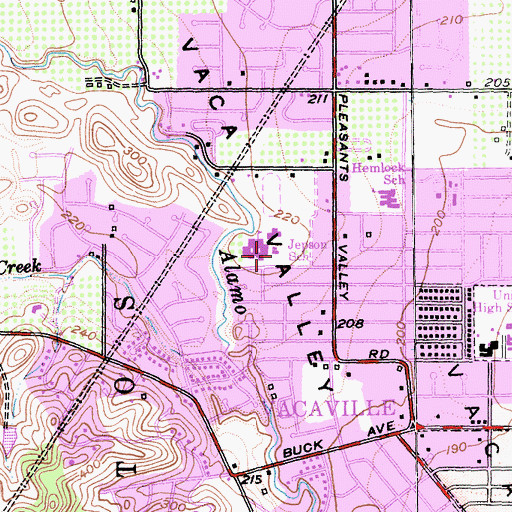 Topographic Map of Willis Jepson Middle School, CA