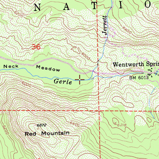 Topographic Map of Jerrett Creek, CA