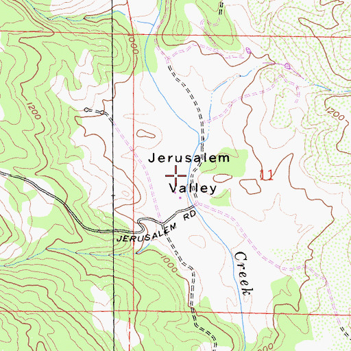 Topographic Map of Jerusalem Valley, CA