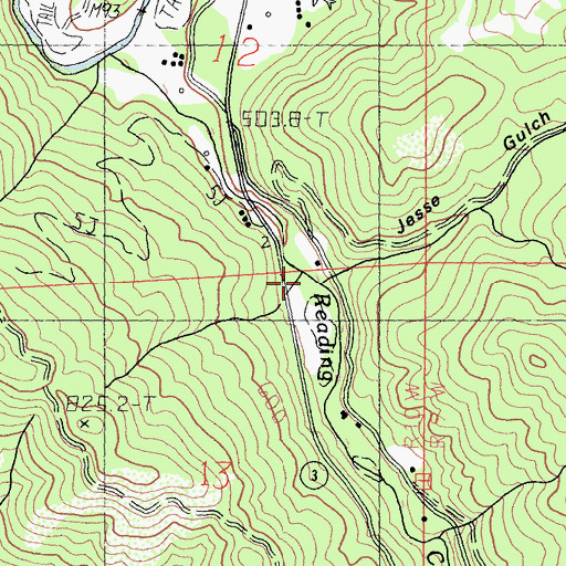 Topographic Map of Jesse Gulch, CA