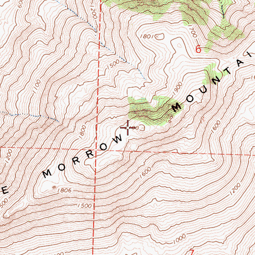 Topographic Map of Jesse Morrow Mountain, CA