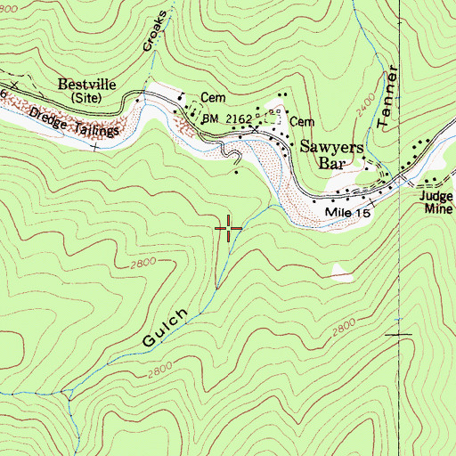 Topographic Map of Jessups Gulch, CA