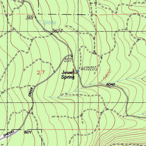 Topographic Map of Jewel Spring, CA