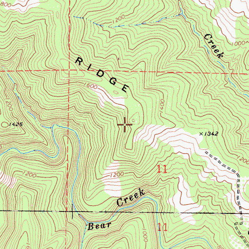 Topographic Map of Jewett Ridge, CA