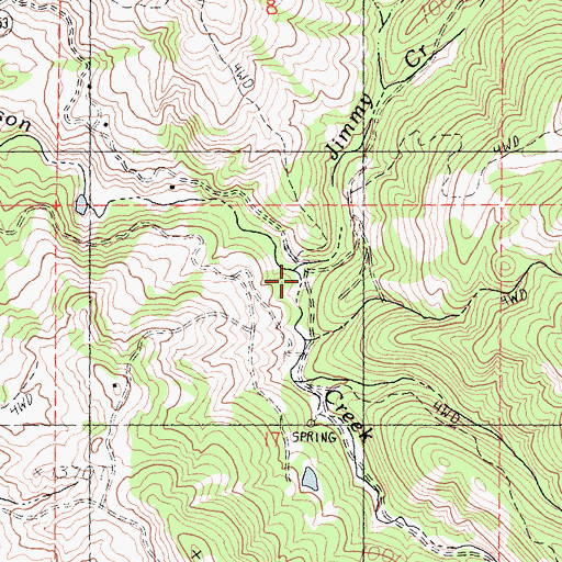 Topographic Map of Jimmy Creek, CA