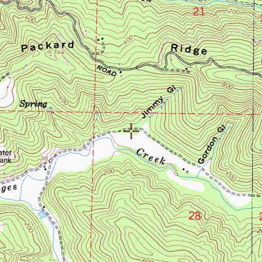 Topographic Map of Jimmy Gulch, CA
