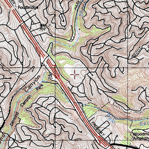 Topographic Map of Montera Middle School, CA