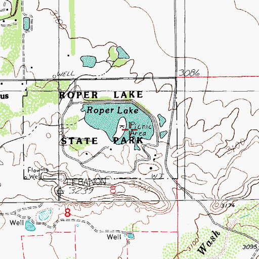 Topographic Map of Roper Dam, AZ