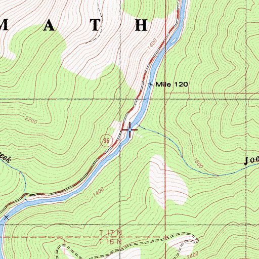 Topographic Map of Joe Miles Creek, CA