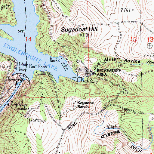 Topographic Map of Joe Miller Ravine, CA