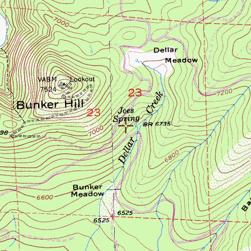 Topographic Map of Joes Spring, CA