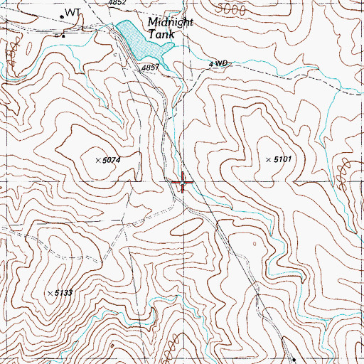 Topographic Map of Rubble Dam, AZ