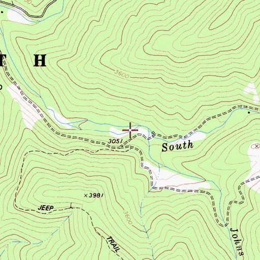 Topographic Map of Johns Meadows Creek, CA