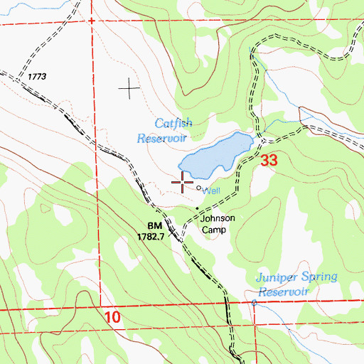 Topographic Map of Johnson Camp, CA